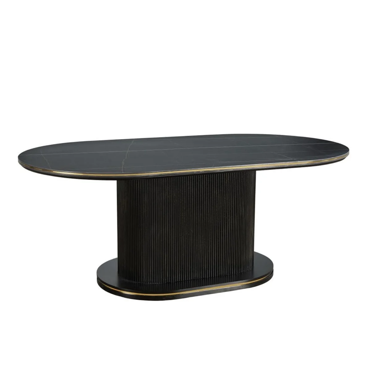 Keramiek Eettafel Zwart marmer