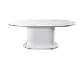 Keramiek Eettafel wit/zwart