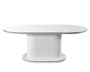 Keramiek Eettafel wit/zwart