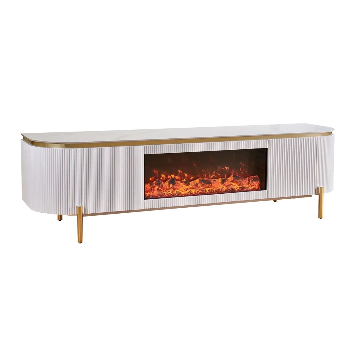 Keramiek tv-meubel met haard