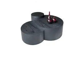 Drie delig zwart fineer  salontafel