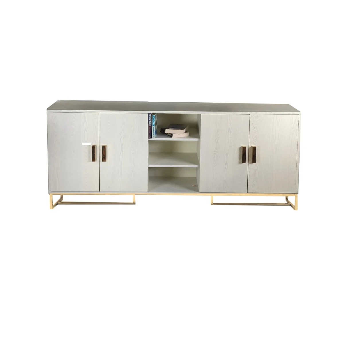 Dressoir Fineer wit crème/goud