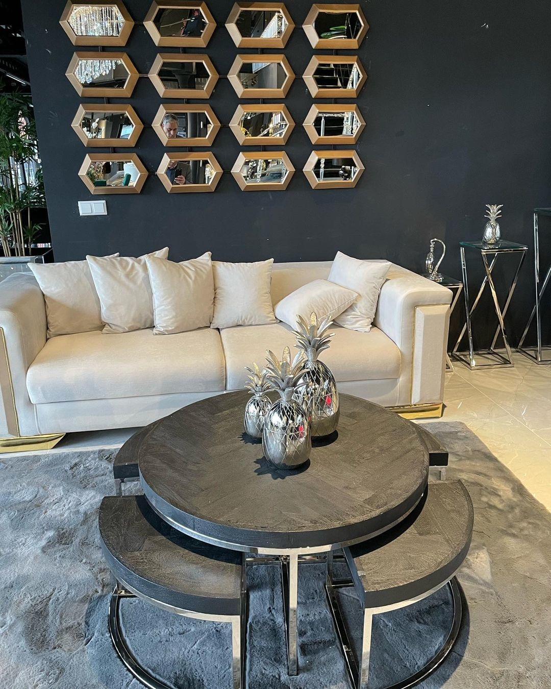 Salontafel Daisy 5 delig - Bonito  zilver