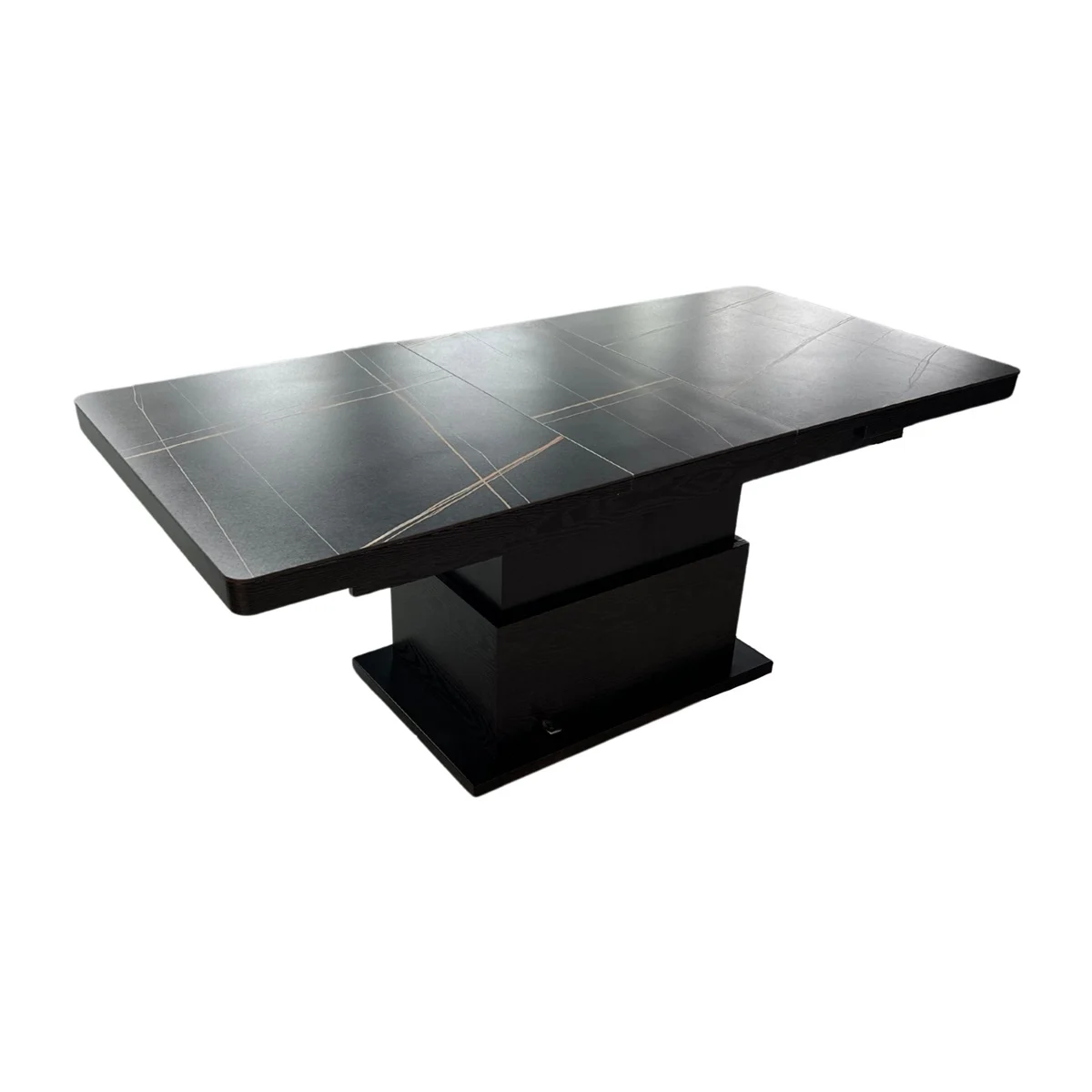 Keramische uitschuifbare eettafel en salontafel in één