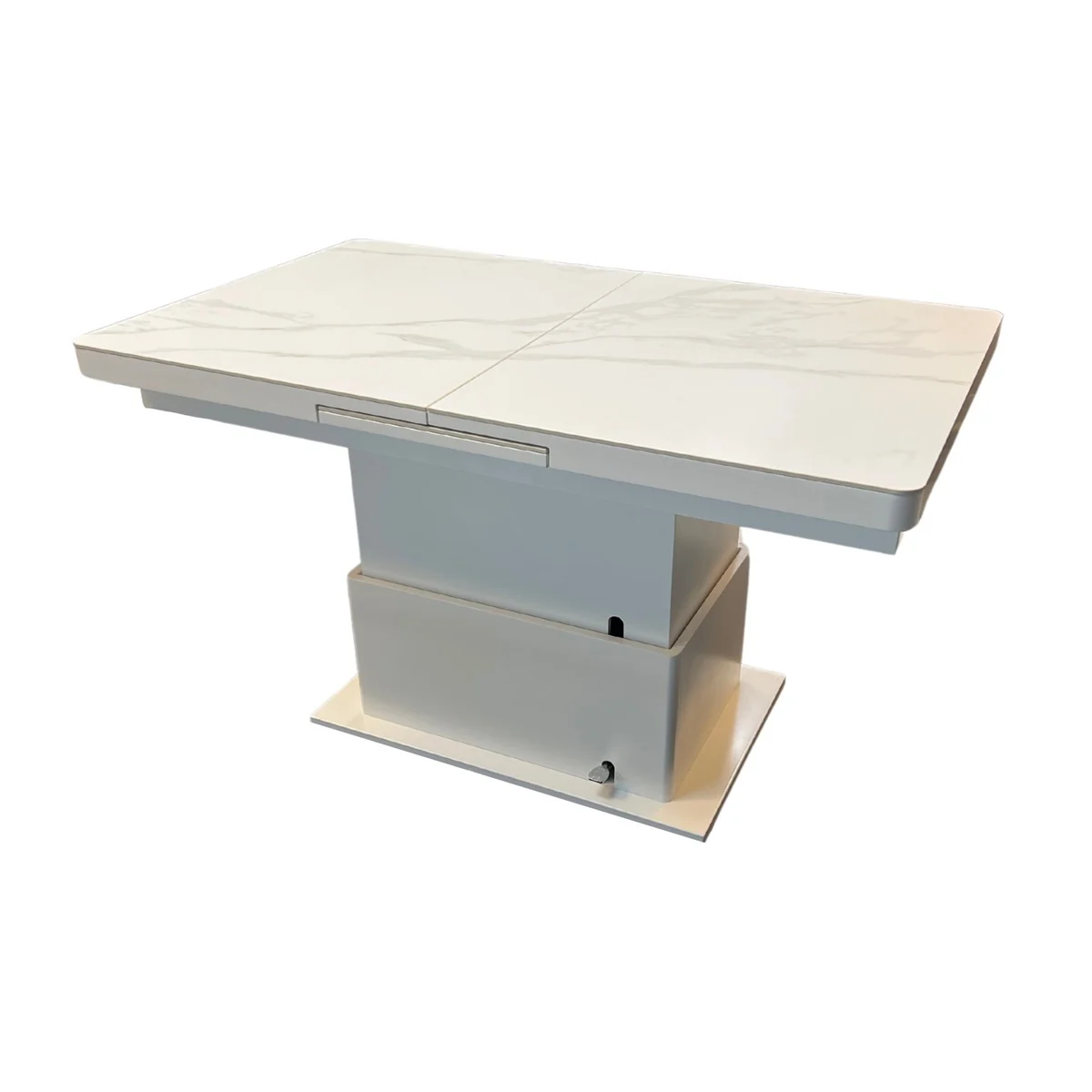 Keramische uitschuifbare eettafel en salontafel in één