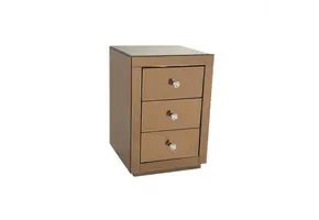 Spiegelnachtkast sepia met diamant handvaten