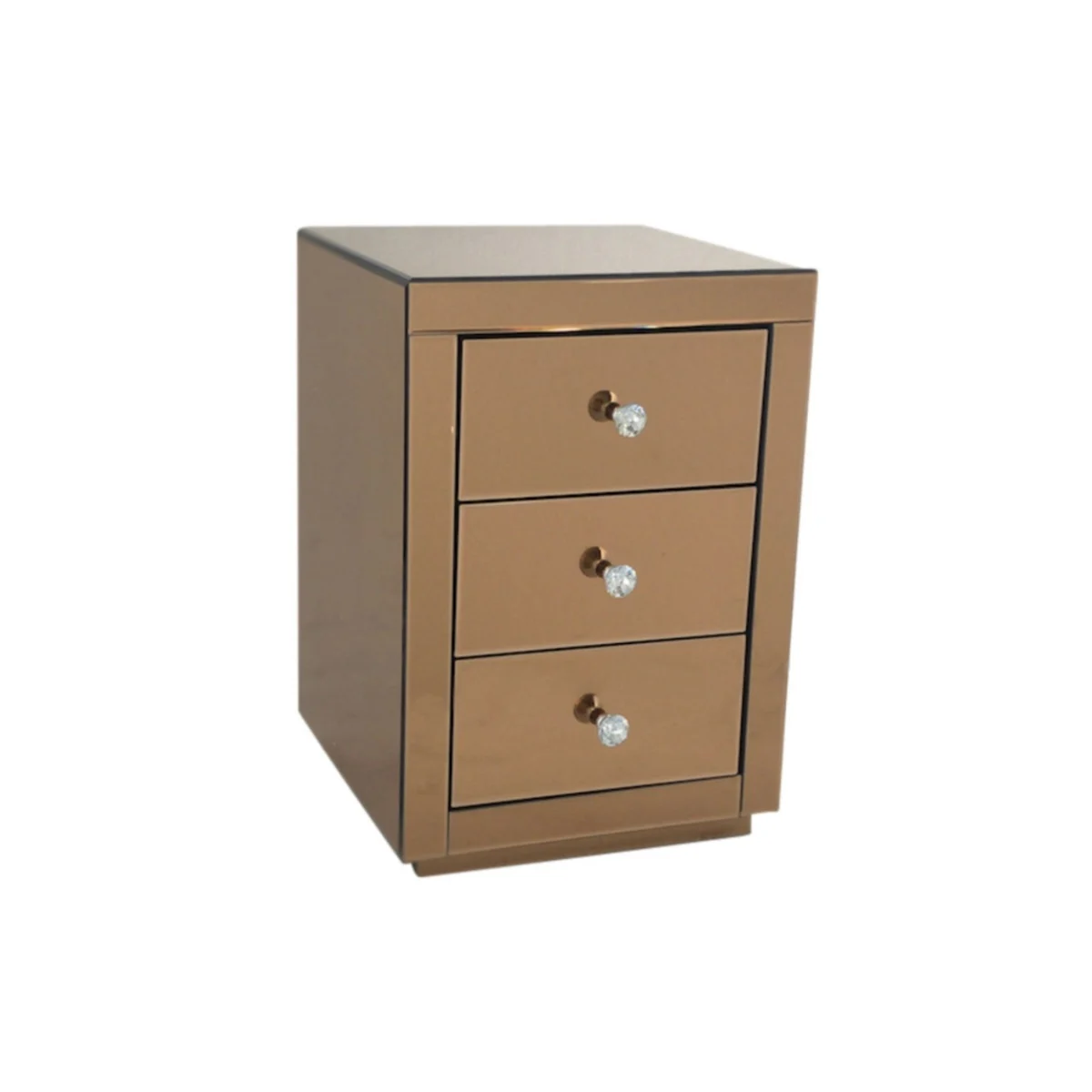 Spiegelnachtkast sepia met diamant handvaten