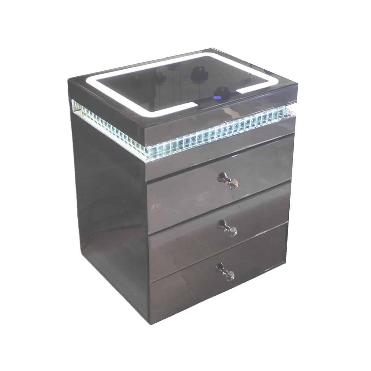 Spiegel nachtkastjes met steentje, verlichting  en  oplaadfunctie