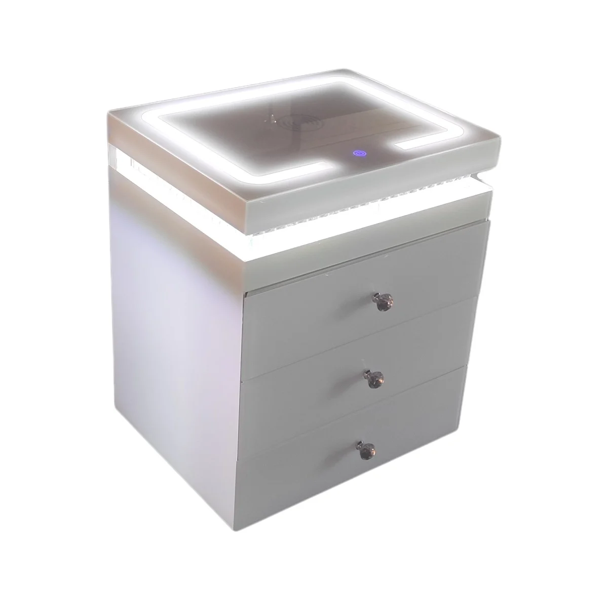 Spiegel nachtkastjes met steentje, verlichting  en  oplaadfunctie