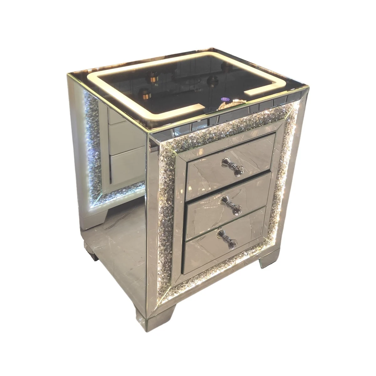 Spiegel nachtkastjes met  verlichting  en  oplaadfunctie