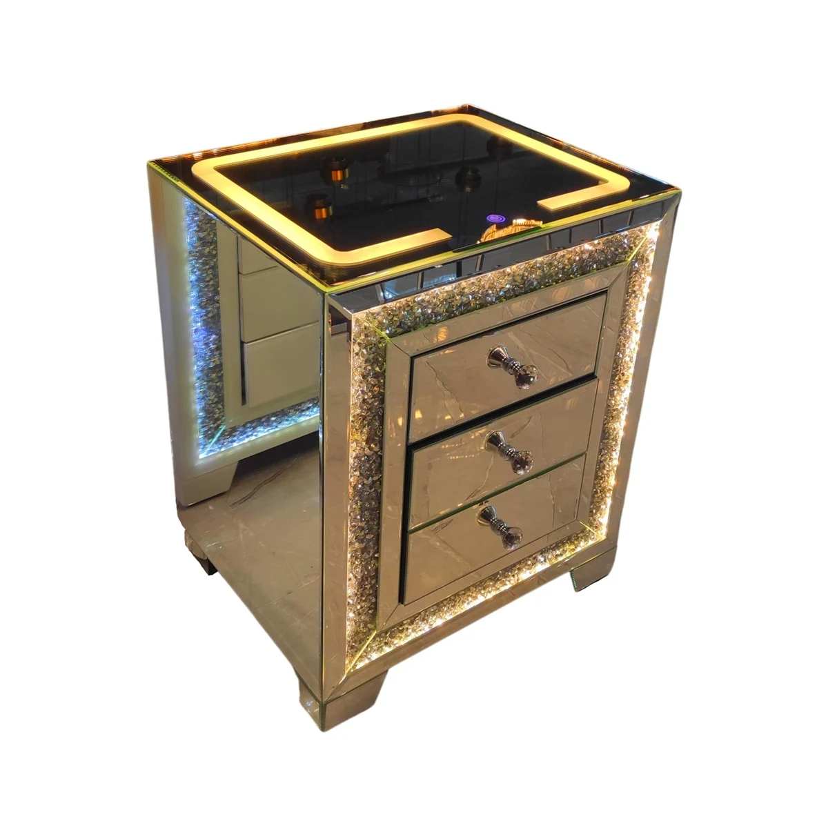 Spiegel nachtkastjes met  verlichting  en  oplaadfunctie