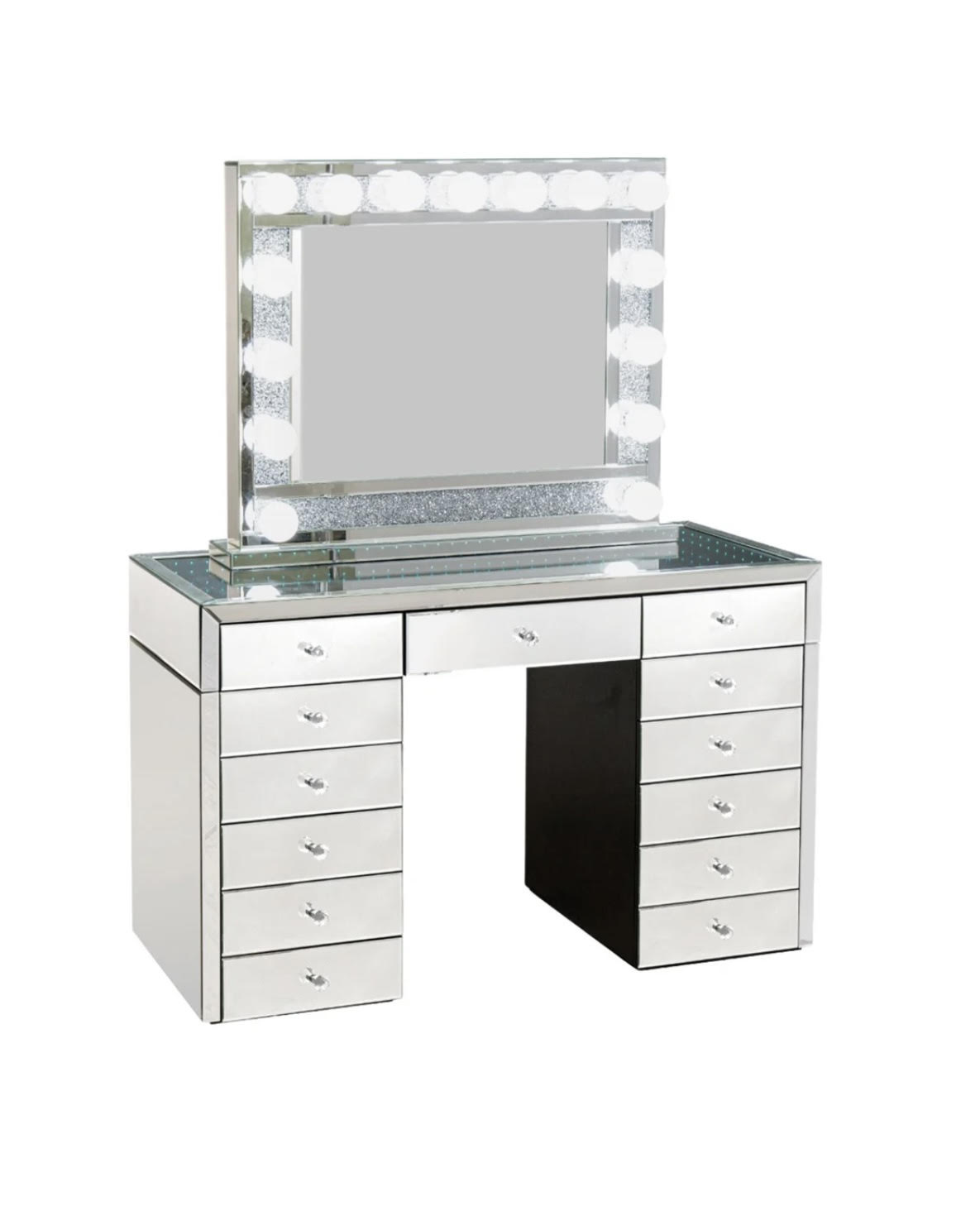 Spiegelkaptafel met diamant en 13 laden
