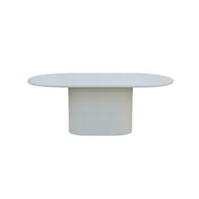 Japandi stijl organische eettafel wit