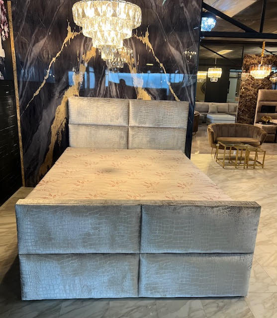 Croco velvet boxspring