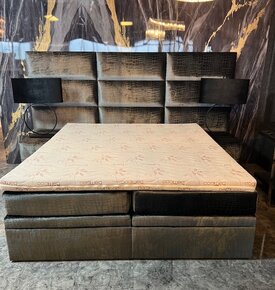 Venus XL Croco Boxspring  Antraciet