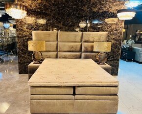 Venus XL Croco Boxspring Taupe