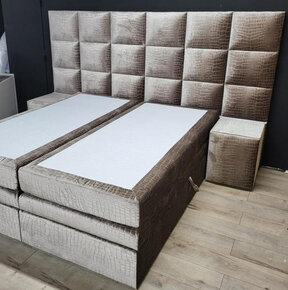 Luna XL  Croco Boxspring Taupe