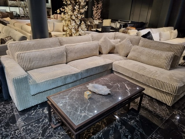 Ribstof Loungebank Taupe