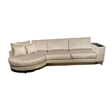 Bella hoekbank met ronde lounge beige