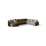 Melody bankstel met ronde lounge taupe glans