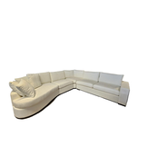 Nirvana gebogen teddy bankstel wit