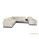 Romano u-bankstel  met tafel ertussen beige