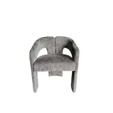 Chair baroni Japanse eetkamerstoel met teddystof grijs