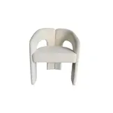 Chair baroni Japanse eetkamerstoel met teddystof wit