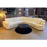 Nirvana gebogen teddy bankstel wit