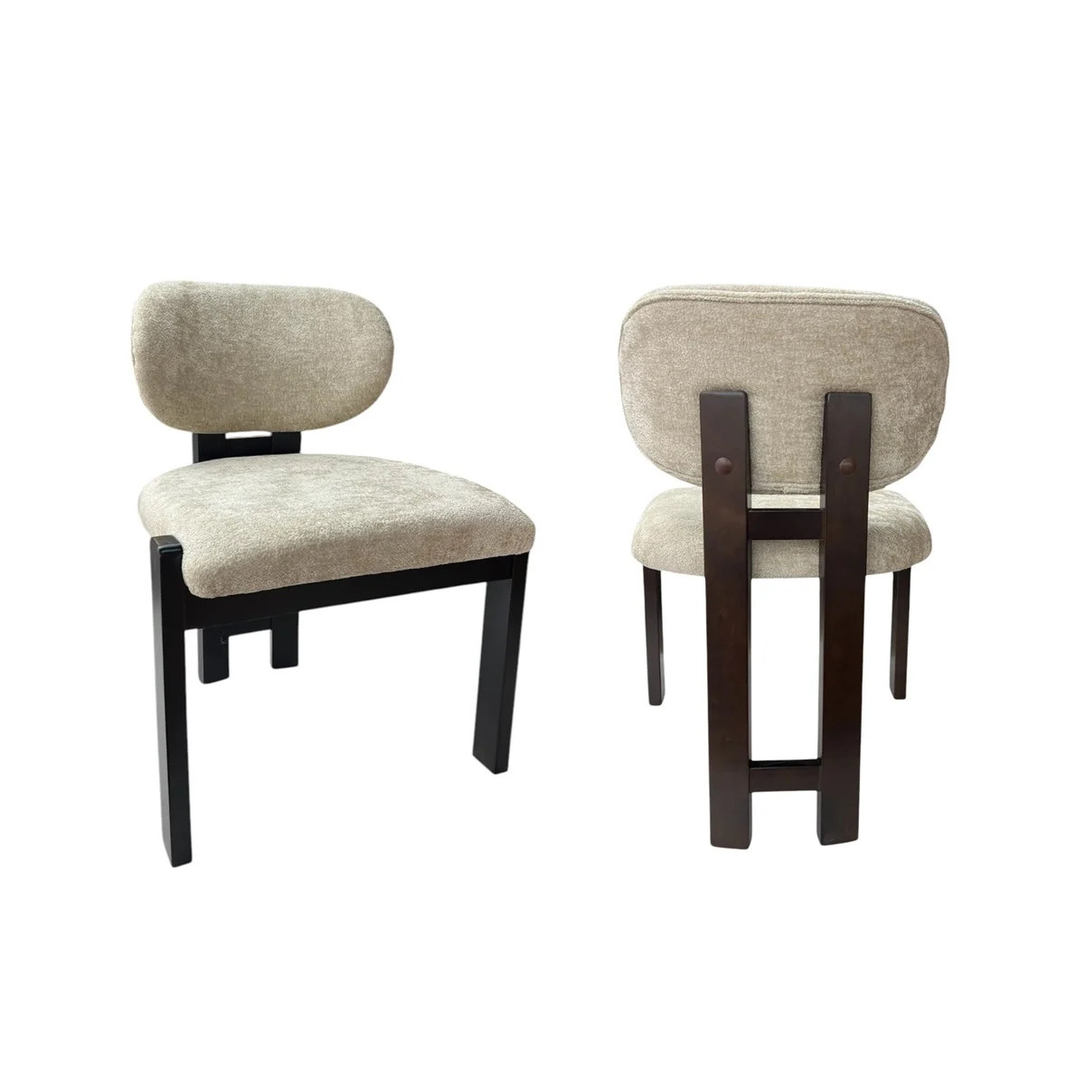 Japandi stijl eetkamerstoel  - Taupe /Zwart