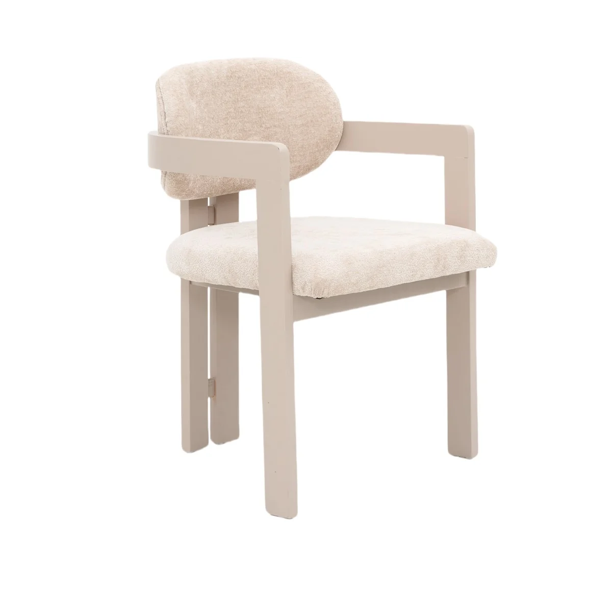 Japandi stijl eetkamerstoel  -Champagne/Crème