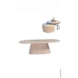 Japandi stijl organische eettafel en salontafel