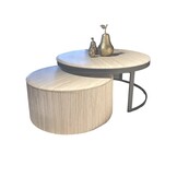 Japandi stijl organische eettafel en salontafel