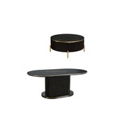 Aqua keramiek eettafel en salontafel