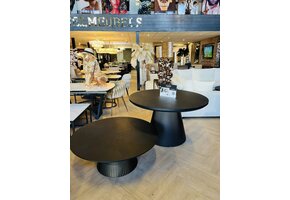 Travertine organische eettafel en salontafel