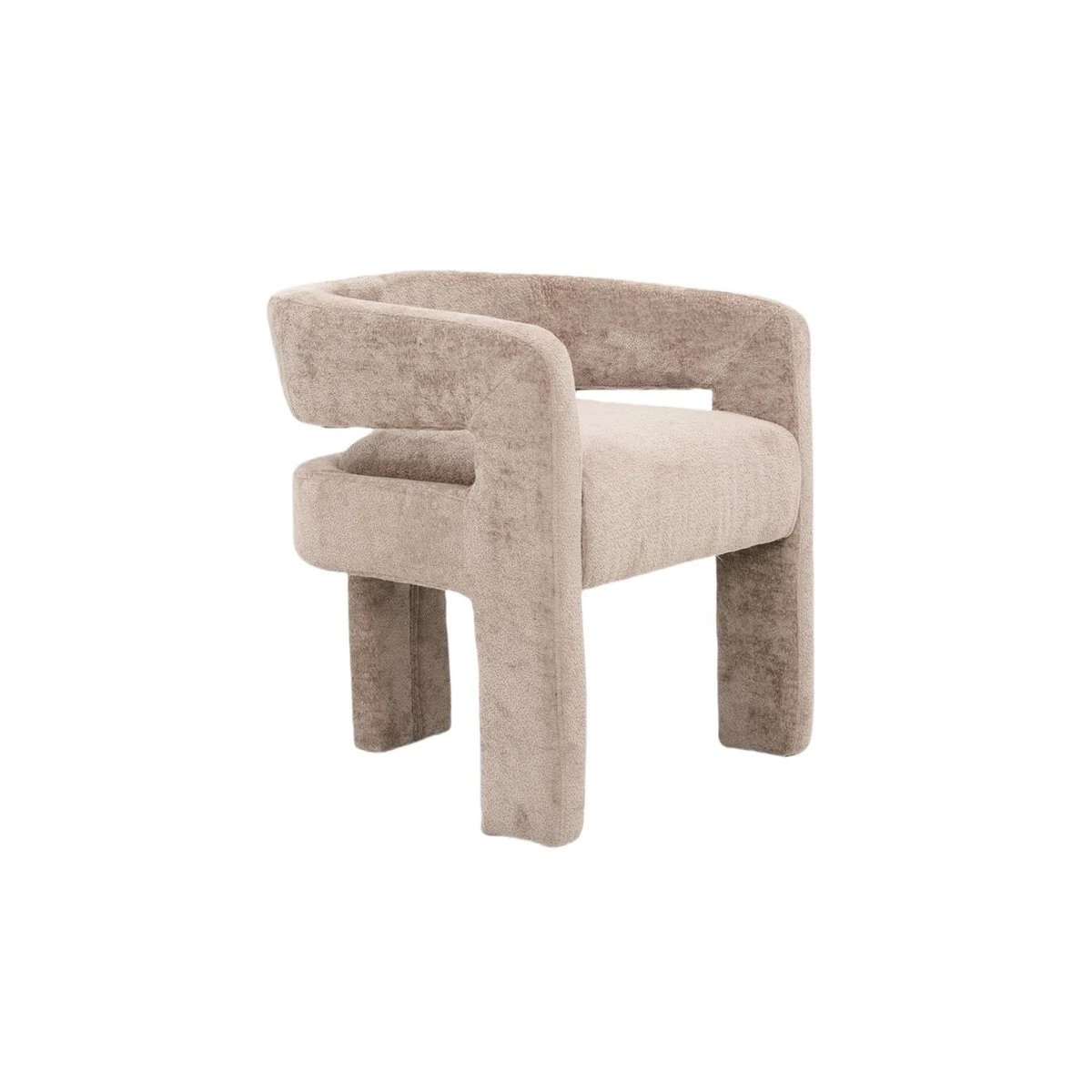 Japandi stijl eetkamerstoel  -Champagne/Bruin