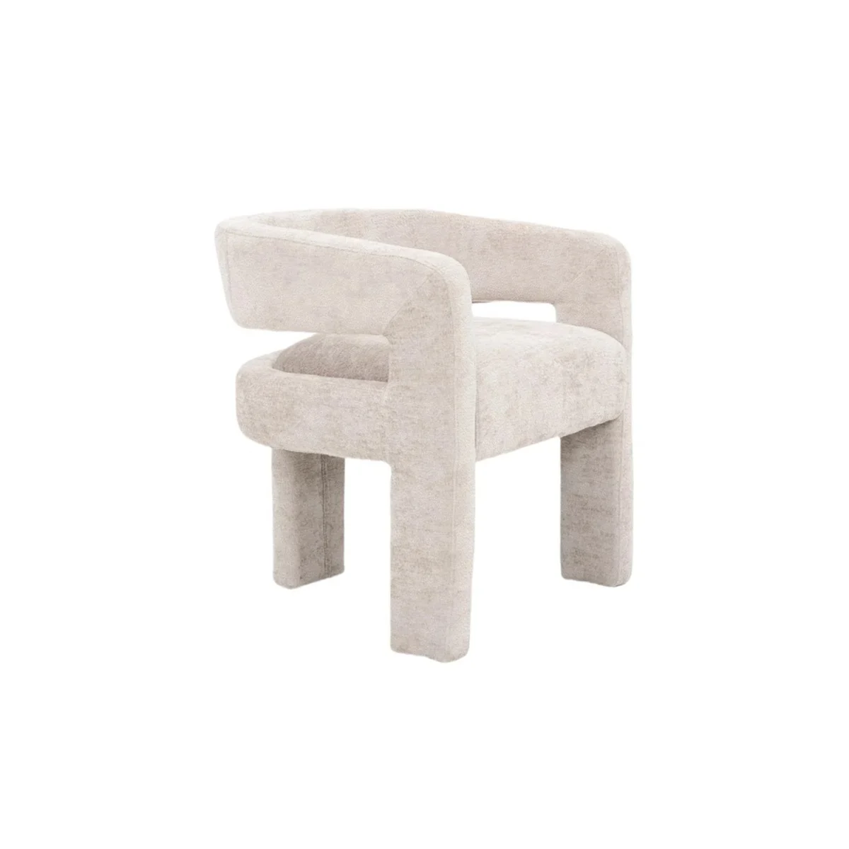 Japandi stijl eetkamerstoel  creme