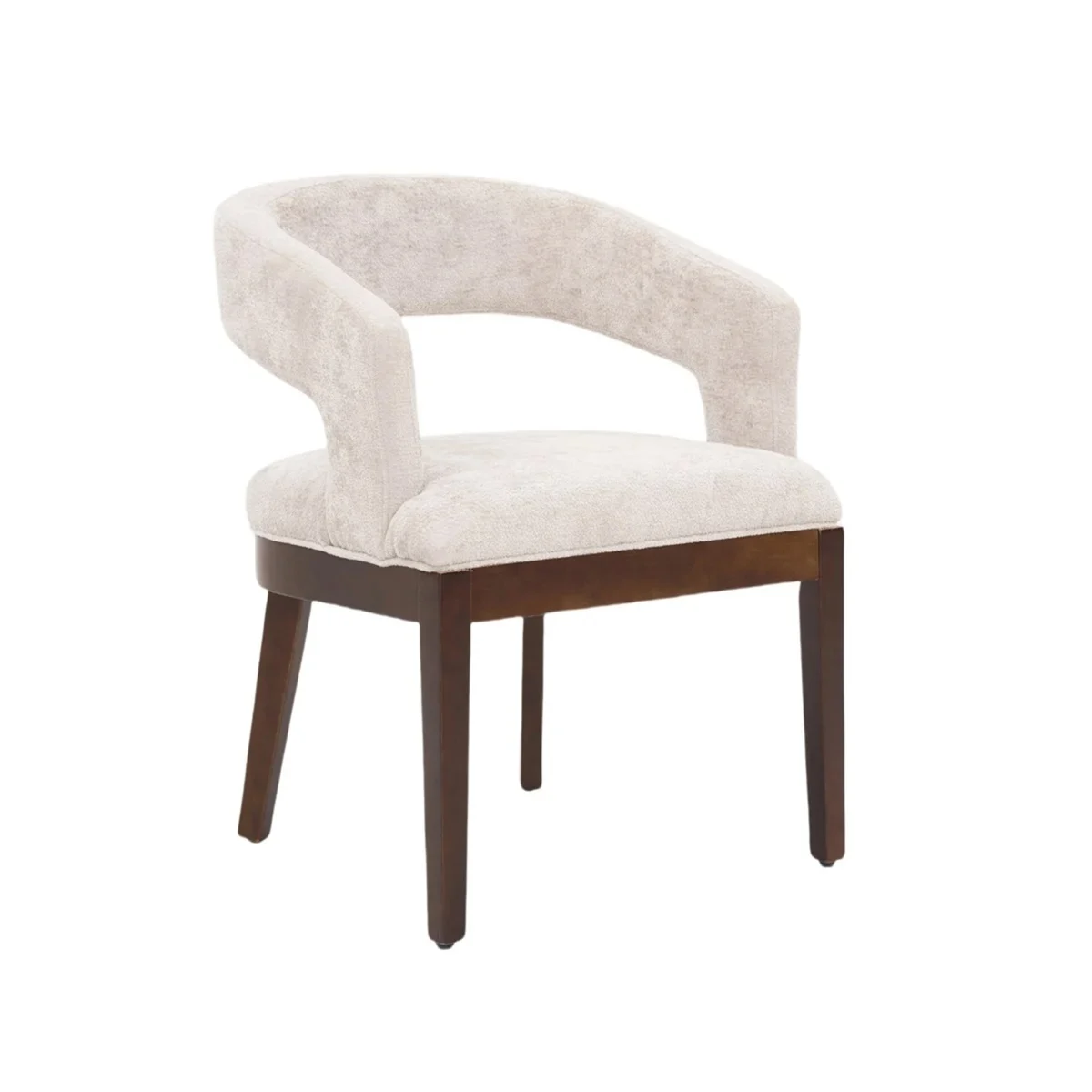Japandi stijl eetkamerstoel taupe/bruin