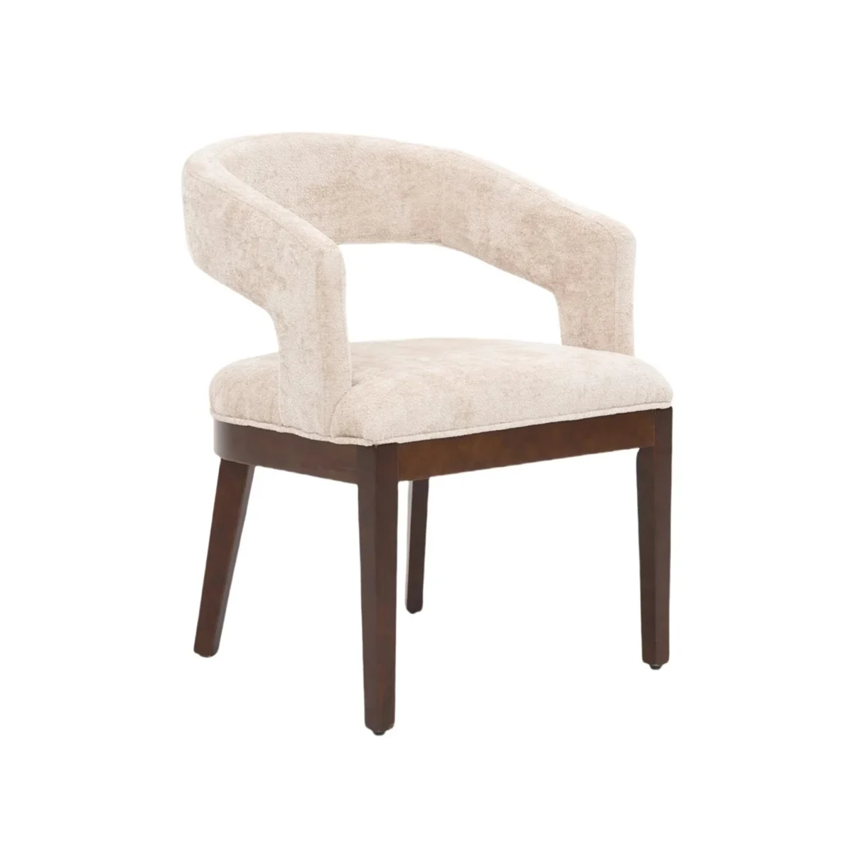 Japandi stijl eetkamerstoel  bruin/creme