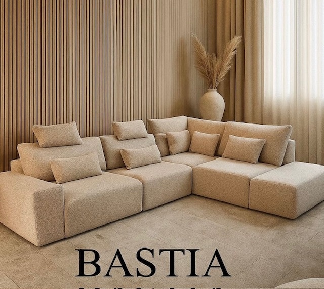 Hoekbank Bastia taupe japandi stijl