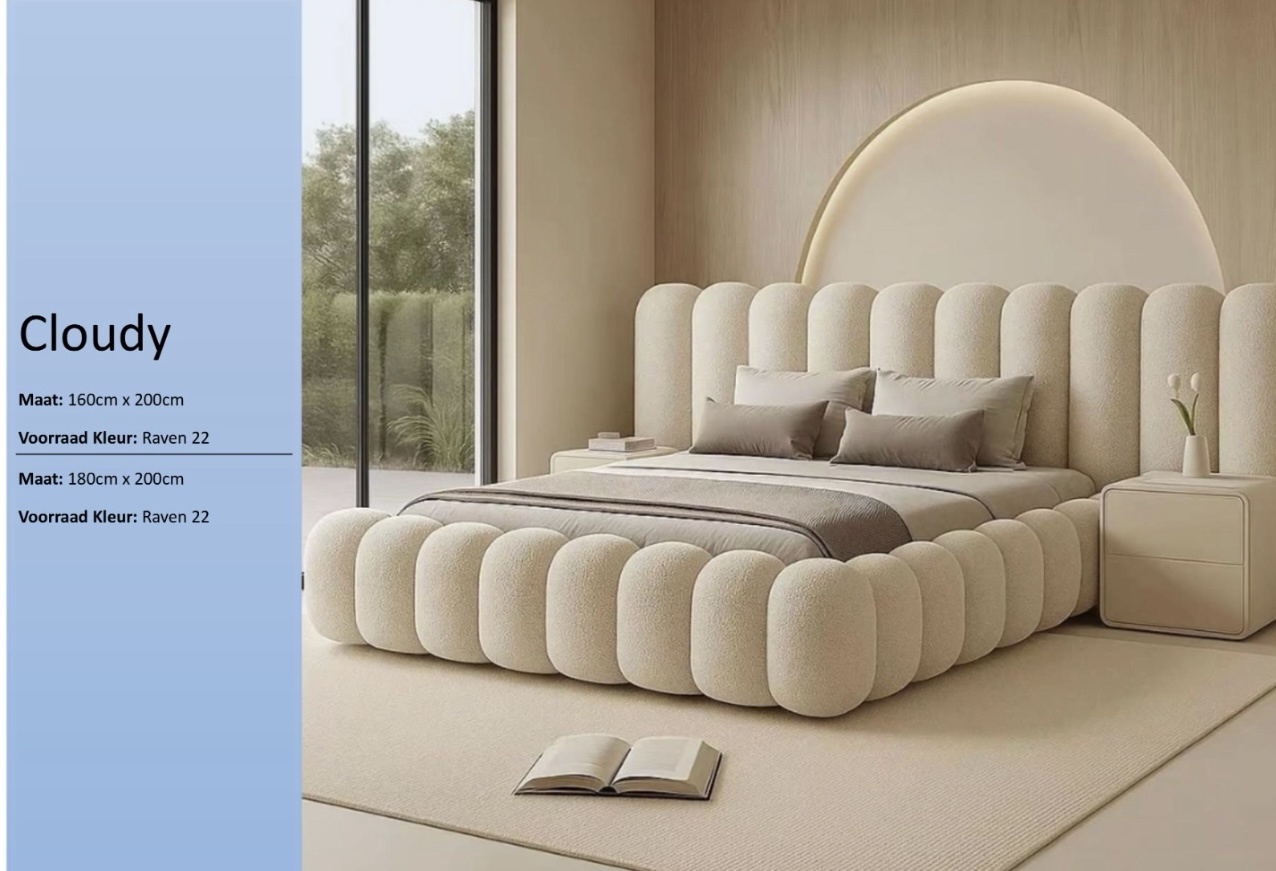 Cloudy tweepersoonsbed japandi stijl