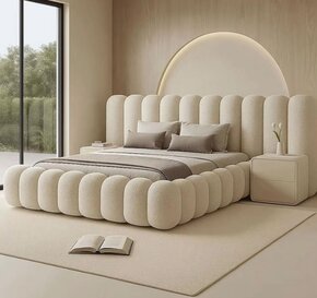 Cloudy boxspring teddy stof