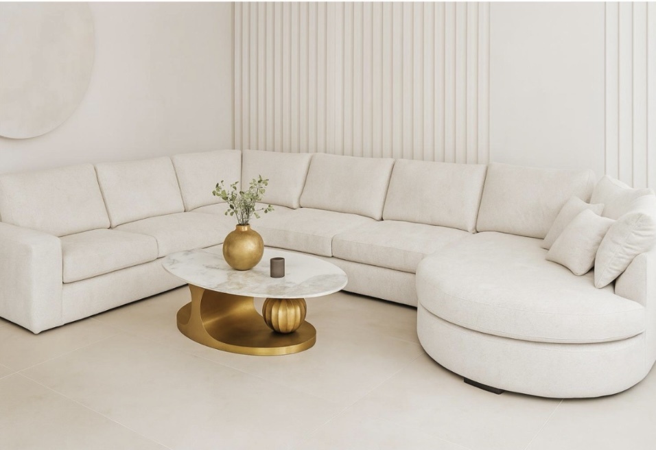 Modus u-bank beige  japandi stijl