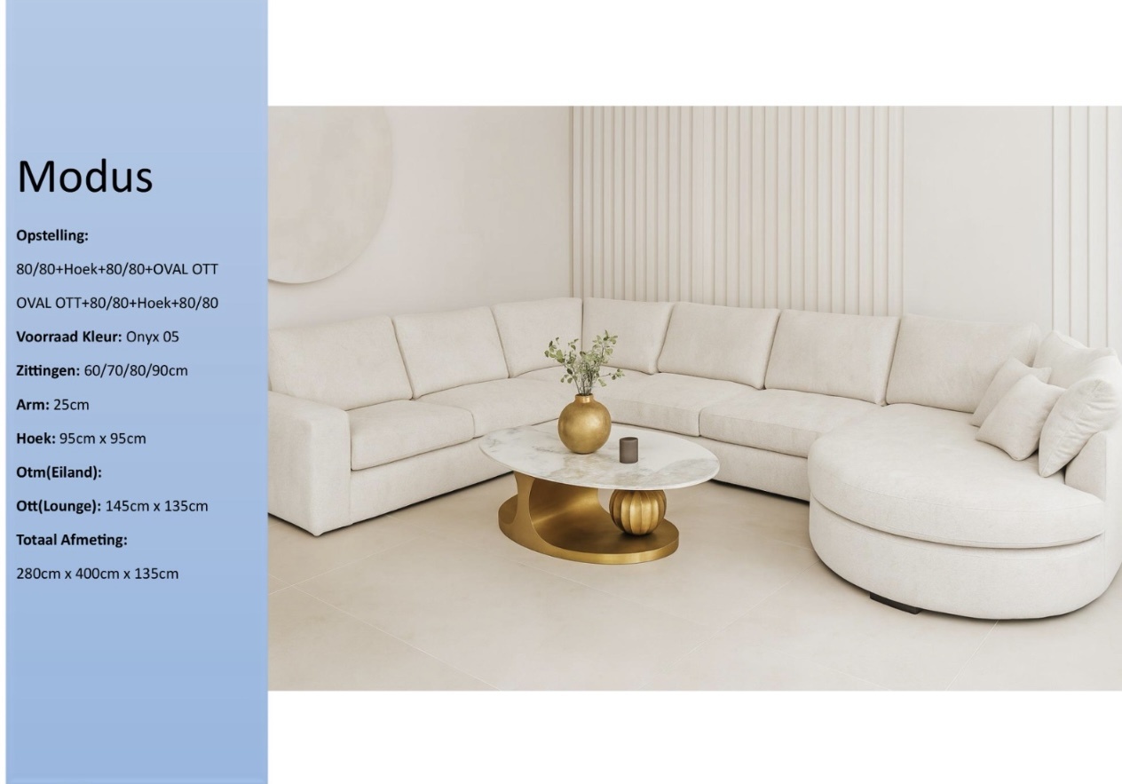 Modus u-bank beige  japandi stijl