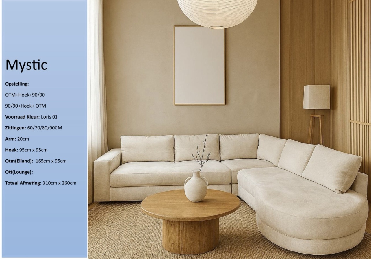 Mystic hoekbank teddy  wit