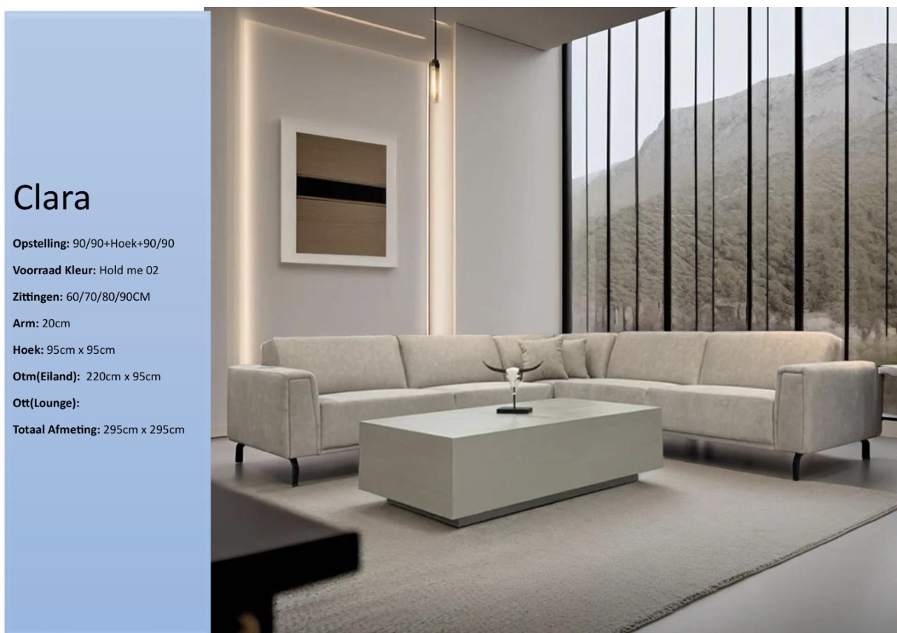 Clara hoekbank beige