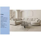 U-bank Line met ronde lounge licht beige