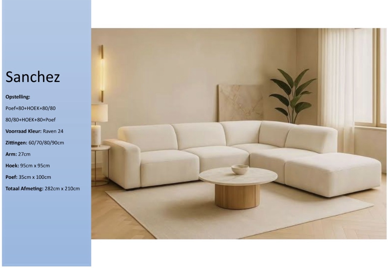 Hoekbank Sanchez Beige