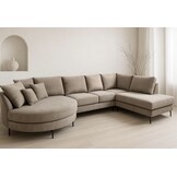 U-bank  Laura  met ronde lounge taupe