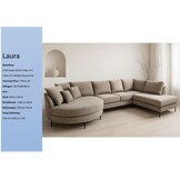 U-bank  Laura  met ronde lounge taupe